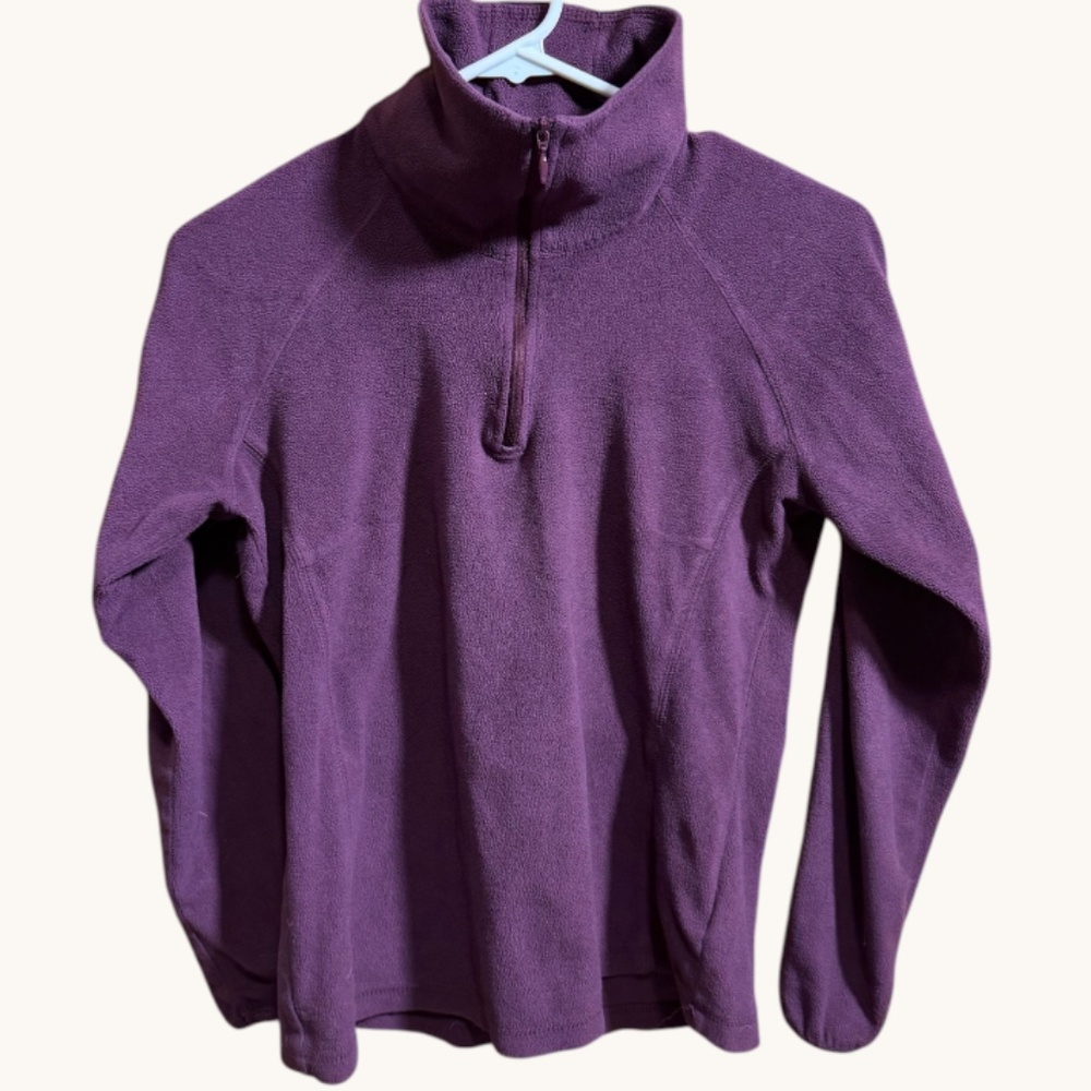 Pre-Loved 'Columbia' Fleece Pullover M Purple 1/4 Zip – Cozy Lightweight Sweater